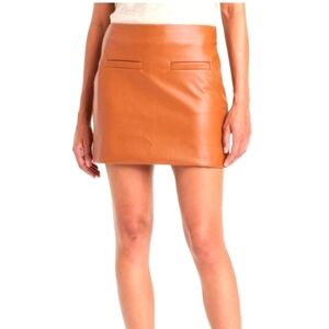 NEW A New Day Faux Leather Cognac Skirt